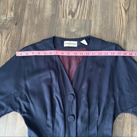 Nipon Boutique Vintage Navy Blue 60s Inspired Dress - Picture 12 of 16